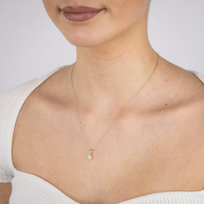 Luminesce Lab Grown 3/4 Carat Diamond Solitaire Pendant on 9ct Yellow Gold Adjustable Chain