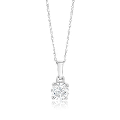 Luminesce Lab Grown 1 Carat Diamond Solitaire Pendant on 9ct White Gold Chain
