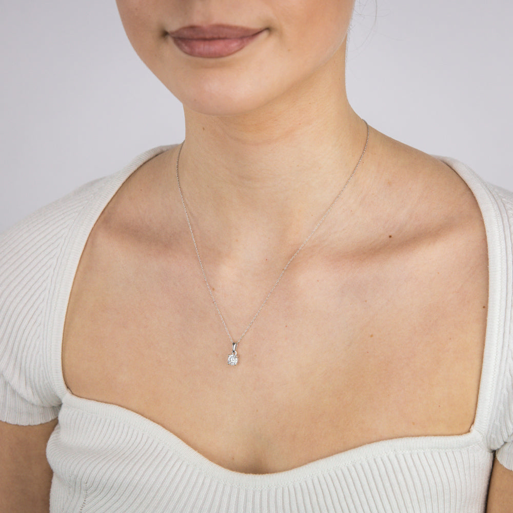 Luminesce Lab Grown 1 Carat Diamond Solitaire Pendant on 9ct White Gold Chain