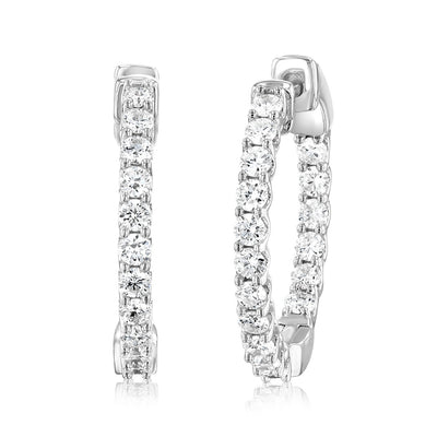 Luminesce Lab Grown 1 Carat Diamond Hoop Earrings Sterling Silver