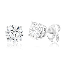 Load image into Gallery viewer, Luminesce Lab Grown 14ct White Gold 3 Carat Diamond Stud Earrings