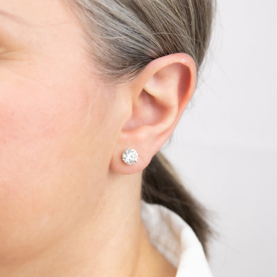 Luminesce Lab Grown 14ct White Gold 3 Carat Diamond Stud Earrings