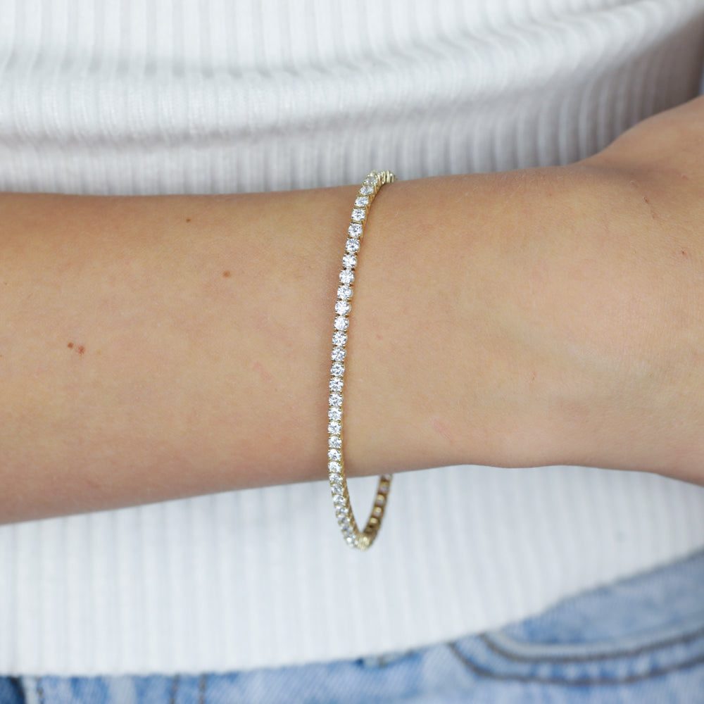 Luminesce Lab Grown 4 Carat Diamond Tennis Bracelet in 9ct Yellow Gold
