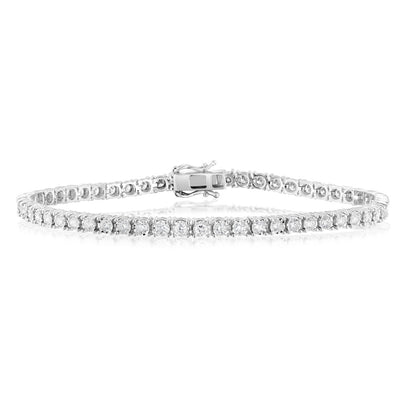 Luminesce Lab Grown 2 Carat Diamond Tennis Bracelet in 9ct White Gold