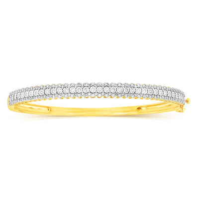 Luminesce Lab Grown 1 Carat Diamond Bangle in 9ct Yellow Gold