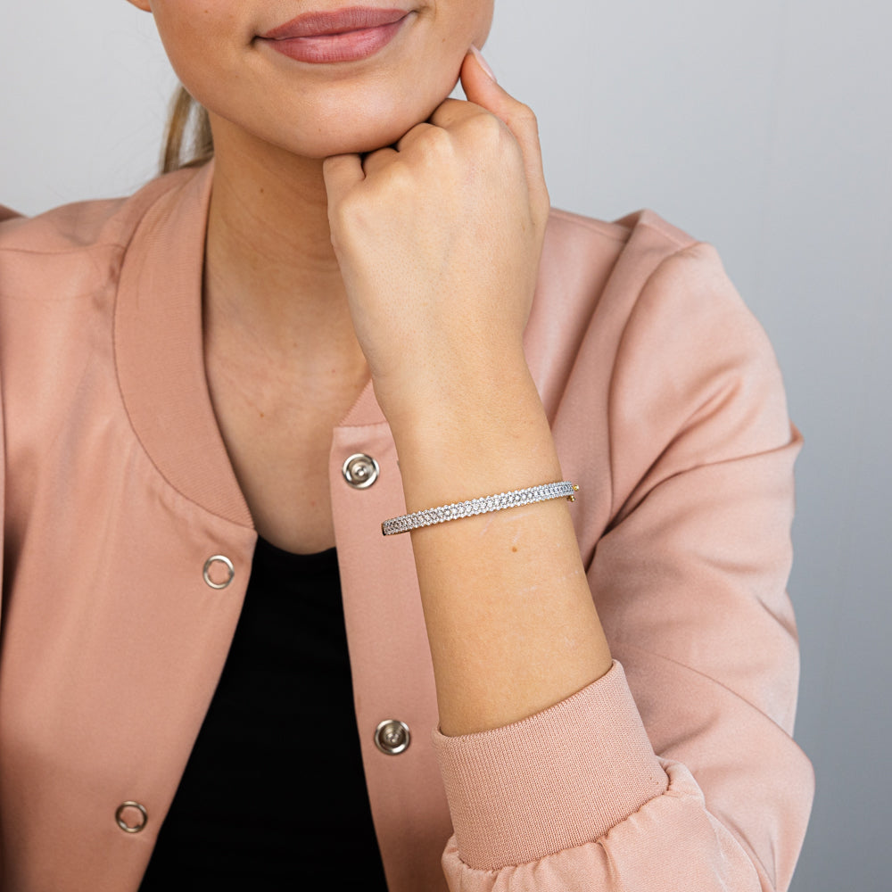Luminesce Lab Grown 1 Carat Diamond Bangle in 9ct Yellow Gold