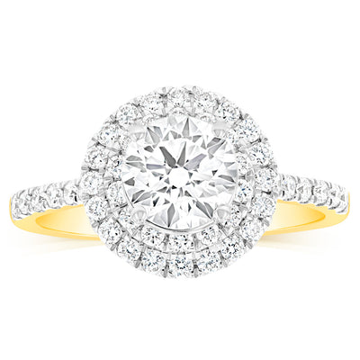 Luminesce Lab Grown Diamond 1.5 Carat Solitaire Fancy Ring in 9ct Yellow Gold