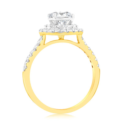 Luminesce Lab Grown Diamond 1.5 Carat Solitaire Fancy Ring in 9ct Yellow Gold