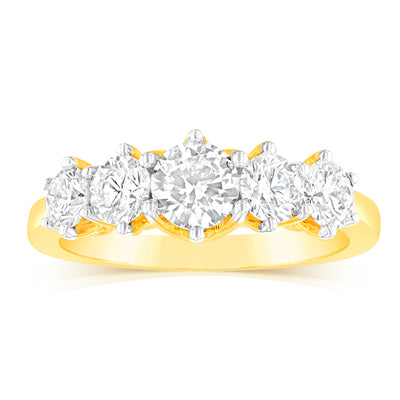 Luminesce Lab Grown 1.5 Carat Diamond Dress Ring in 9ct Yellow Gold