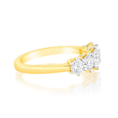Luminesce Lab Grown 1.5 Carat Diamond Dress Ring in 9ct Yellow Gold
