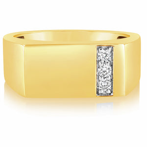 Luminesce Lab Grown 1/10 Carat Diamond Gents Ring in 9ct Yellow Gold