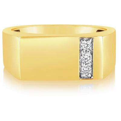 Luminesce Lab Grown 1/10 Carat Diamond Gents Ring in 9ct Yellow Gold