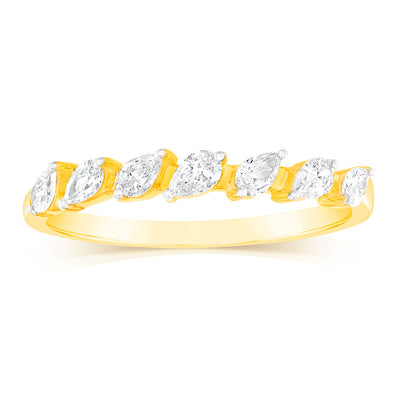 Luminesce Lab Grown 1/4 Carat Marquise Diamond Dress Ring in 9ct Yellow Gold