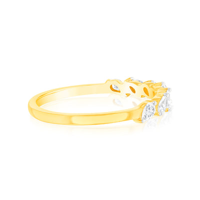 Luminesce Lab Grown 1/4 Carat Marquise Diamond Dress Ring in 9ct Yellow Gold
