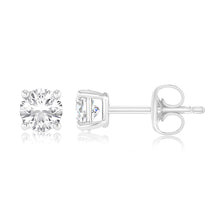 Load image into Gallery viewer, Luminesce Lab Grown 1 Carat Diamond Solitaire Earrings in 9ct White Gold