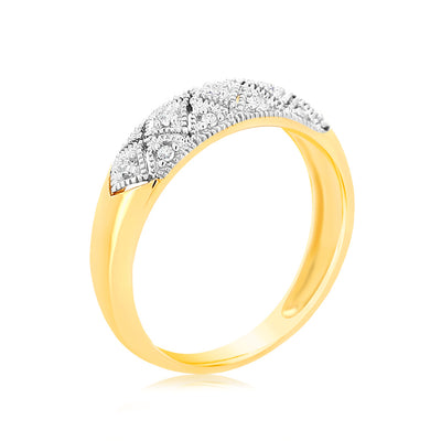 Luminesce Lab Grown Diamond 1/5 Carat Eternity Curve Ring in 9ct Yellow Gold