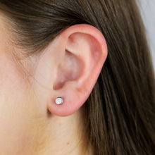 Load image into Gallery viewer, Luminesce Lab Grown 0.30 Carat Sterling Silver Bezel Diamond Studs