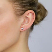 Load image into Gallery viewer, Luminesce Lab Grown 1/2 Carat Sterling Silver Bezel Diamond Studs
