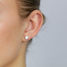 Load image into Gallery viewer, Luminesce Lab Grown 1 Carat Sterling Silver Bezel Diamond Studs