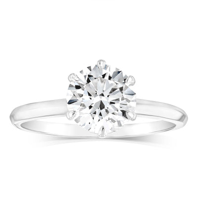 Luminesce Lab Grown Sterling Silver 2 Carat Diamond Solitaire Ring
