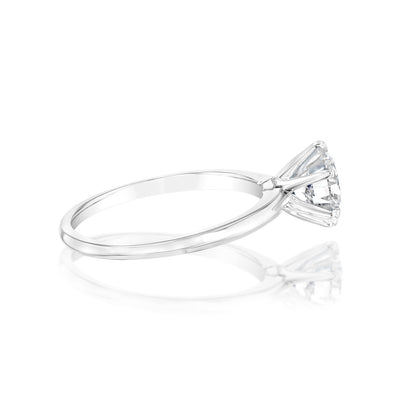 Luminesce Lab Grown Sterling Silver 2 Carat Diamond Solitaire Ring