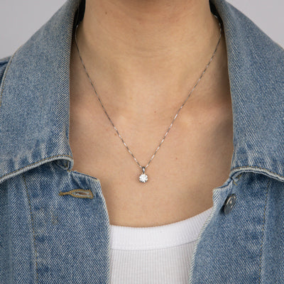 Luminesce Lab Grown 1 Carat Solitaire Diamond Pendant Sterling Silver