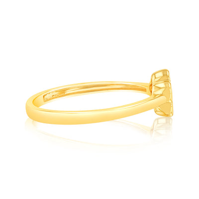 Luminesce Lab Grown 9ct Yellow Gold 1/5 Carat Flower Shaped Diamond Ring
