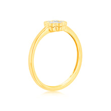 Load image into Gallery viewer, Luminesce Lab Grown 9ct Yellow Gold 1/5 Carat Flower Shaped Diamond Ring