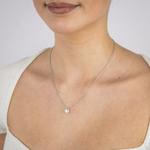Load image into Gallery viewer, Luminesce Lab Grown 1.10 Carat Diamond Solitaire Halo Pendant Sterling Silver