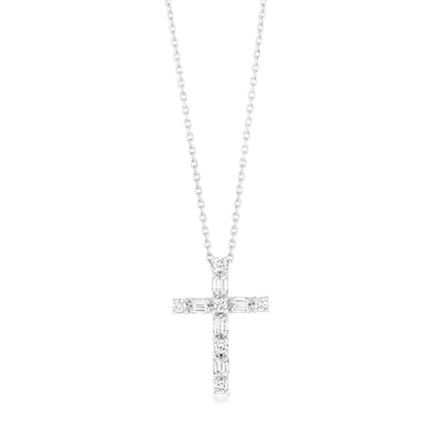 Luminesce Lab Grown 1/5 Carat Cross Pendant 9ct White Gold