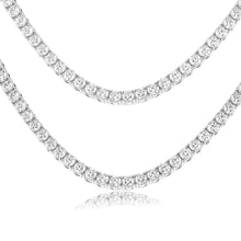 Load image into Gallery viewer, Luminesce Lab Grown 12 Carats Diamond Tennis Necklace in 9ct White Gold