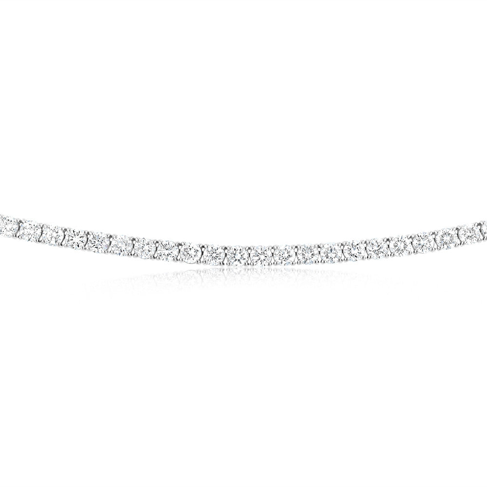 Luminesce Lab Grown 12 Carats Diamond Tennis Necklace in 9ct White Gold