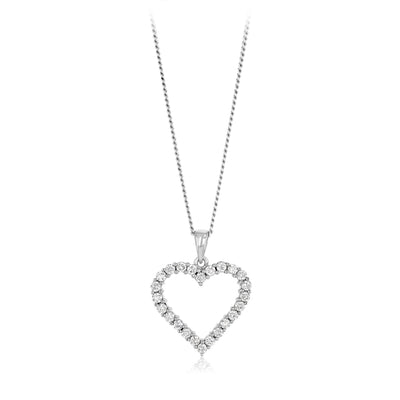 Luminesce Lab Grown 1/3 Carat Diamond Heart Pendant in 9ct White Gold