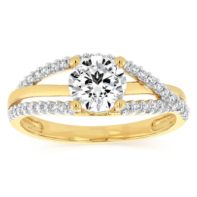 Luminesce Lab Grown 0.90 Carat Diamond Ring in 9ct Yellow Gold