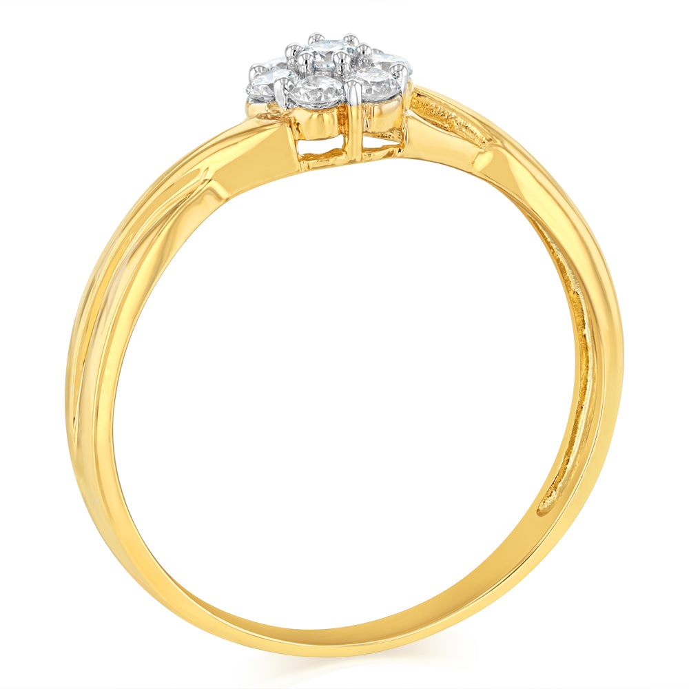 Luminesce Lab Grown 1/4 Carat Diamond Dress Ring in 9ct Yellow Gold