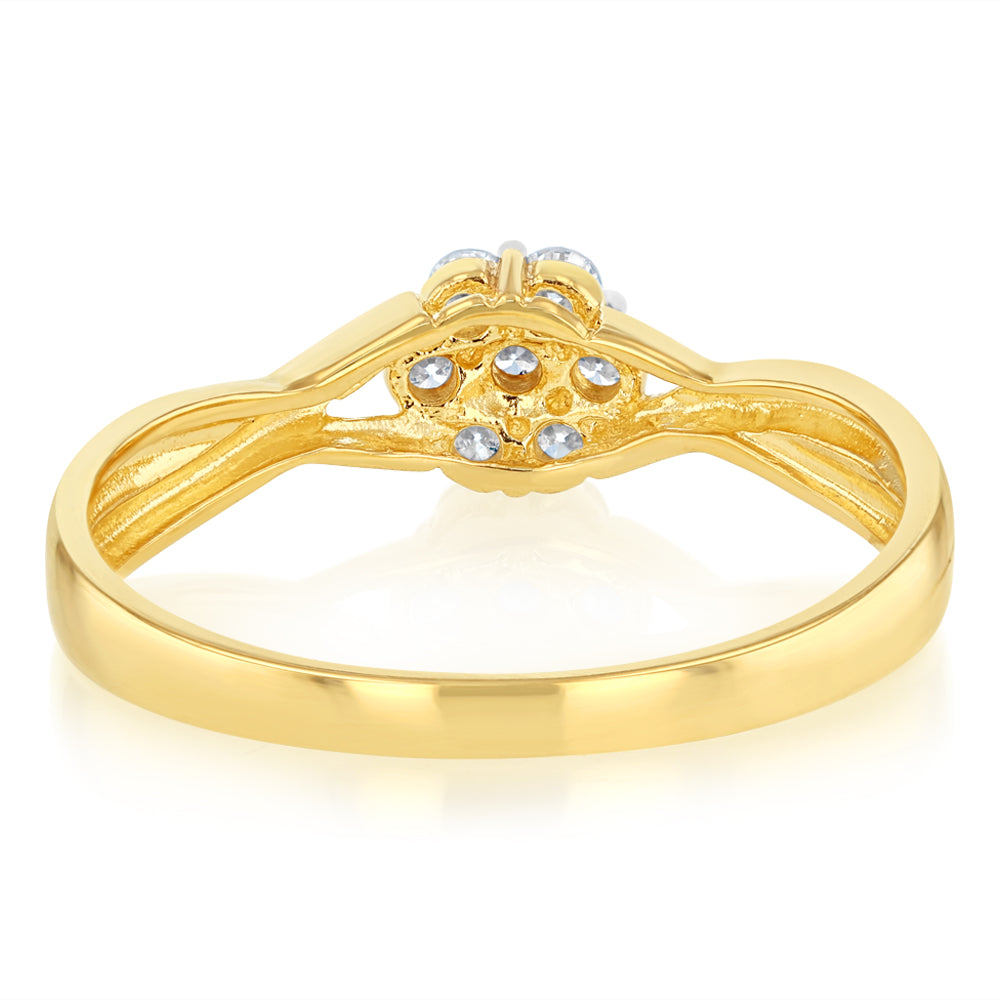 Luminesce Lab Grown 1/4 Carat Diamond Dress Ring in 9ct Yellow Gold