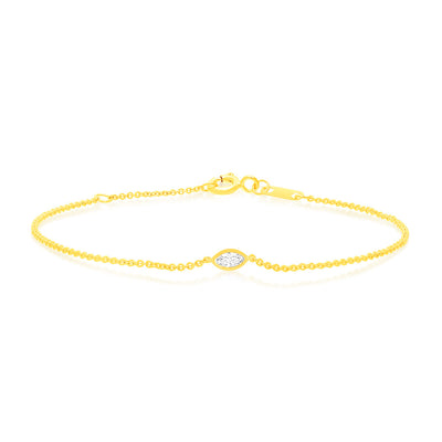 Luminesce Lab Grown 1/6 Carat Diamond Bracelet in 9ct Yellow Gold