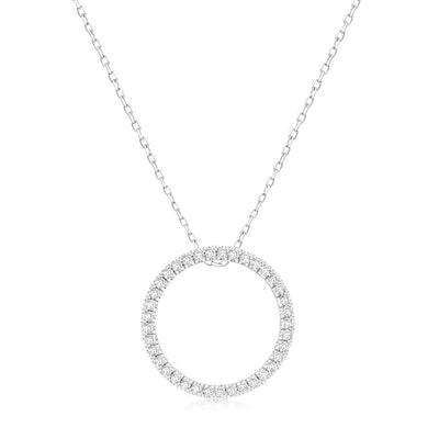 Luminesce Lab Grown 1/2 Carat Diamond Circle Pendant in 9ct Yellow Gold