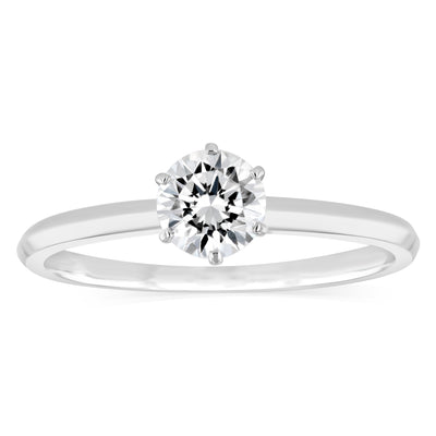 Luminesce Lab Grown Sterling Silver 1/2 Carat Diamond Solitaire Ring