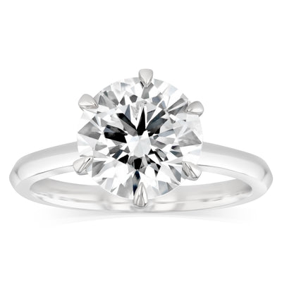 Luminesce Lab Grown Sterling Silver 3 Carat Diamond Solitaire Ring