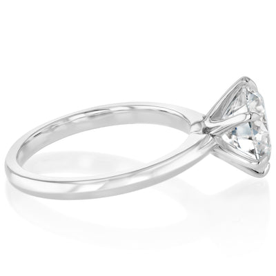Luminesce Lab Grown Sterling Silver 3 Carat Diamond Solitaire Ring
