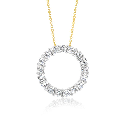 Luminesce Lab Grown 1 Carat Diamond Circle Pendant on 45cm Chain in 9ct Yellow Gold