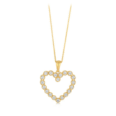 Luminesce Lab Grown 1/2 Carat Diamond Heart Pendant on 45cm Chain in 9ct Yellow Gold