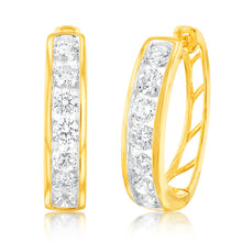 Load image into Gallery viewer, Luminesce Lab Grown 1.5 Carats Diamond Hoop Earring in 9ct Yellow Gold