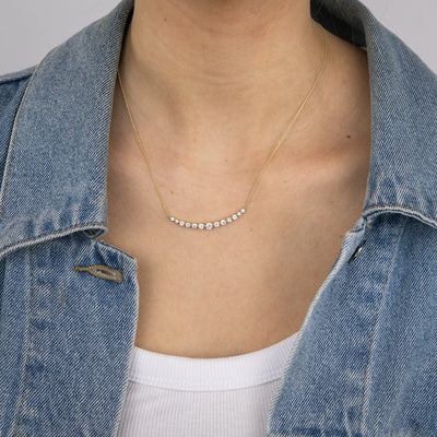 Luminesce Lab Grown 1 Carat Diamond 41cm Necklace in 9ct Yellow Gold