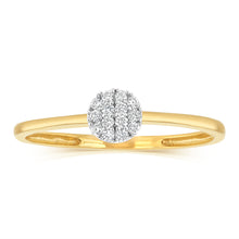 Load image into Gallery viewer, Luminesce Lab Grown Cluster Diamond Ring in 9ct Yellow Gold