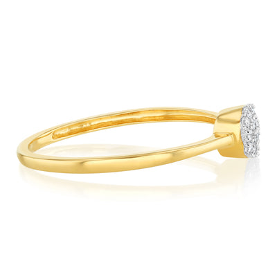 Luminesce Lab Grown Cluster Diamond Ring in 9ct Yellow Gold