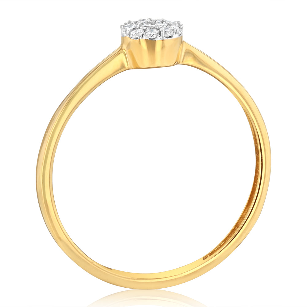 Luminesce Lab Grown Cluster Diamond Ring in 9ct Yellow Gold