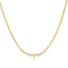 Load image into Gallery viewer, Luminesce Lab Grown 3 Carat Diamond Tennis Necklace in 9ct Yellow Gold