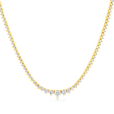 Luminesce Lab Grown 3 Carat Diamond Tennis Necklace in 9ct Yellow Gold